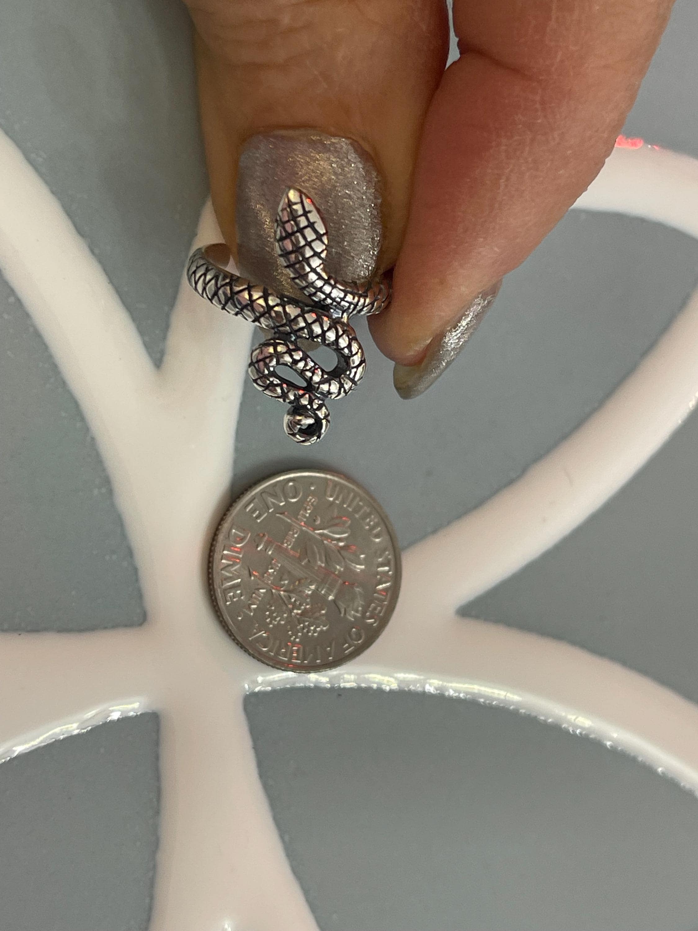 Sterling Silver Antiqued Snake Toe Ring