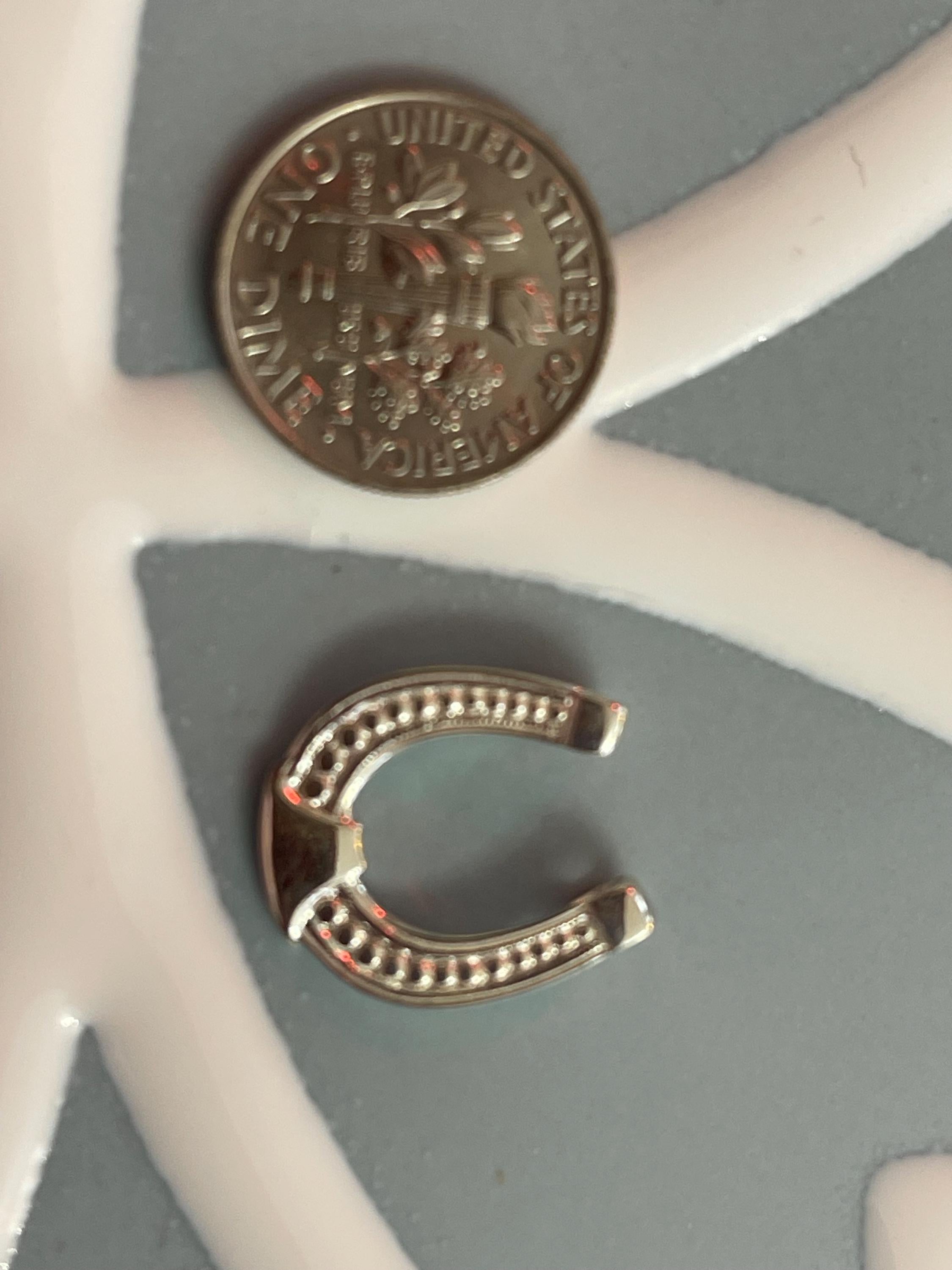 Sterling Silver Polished Horseshoe Chain Slide
