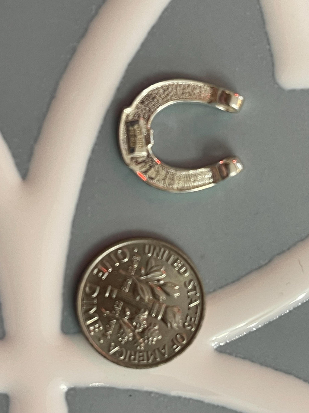 Sterling Silver Polished Horseshoe Chain Slide
