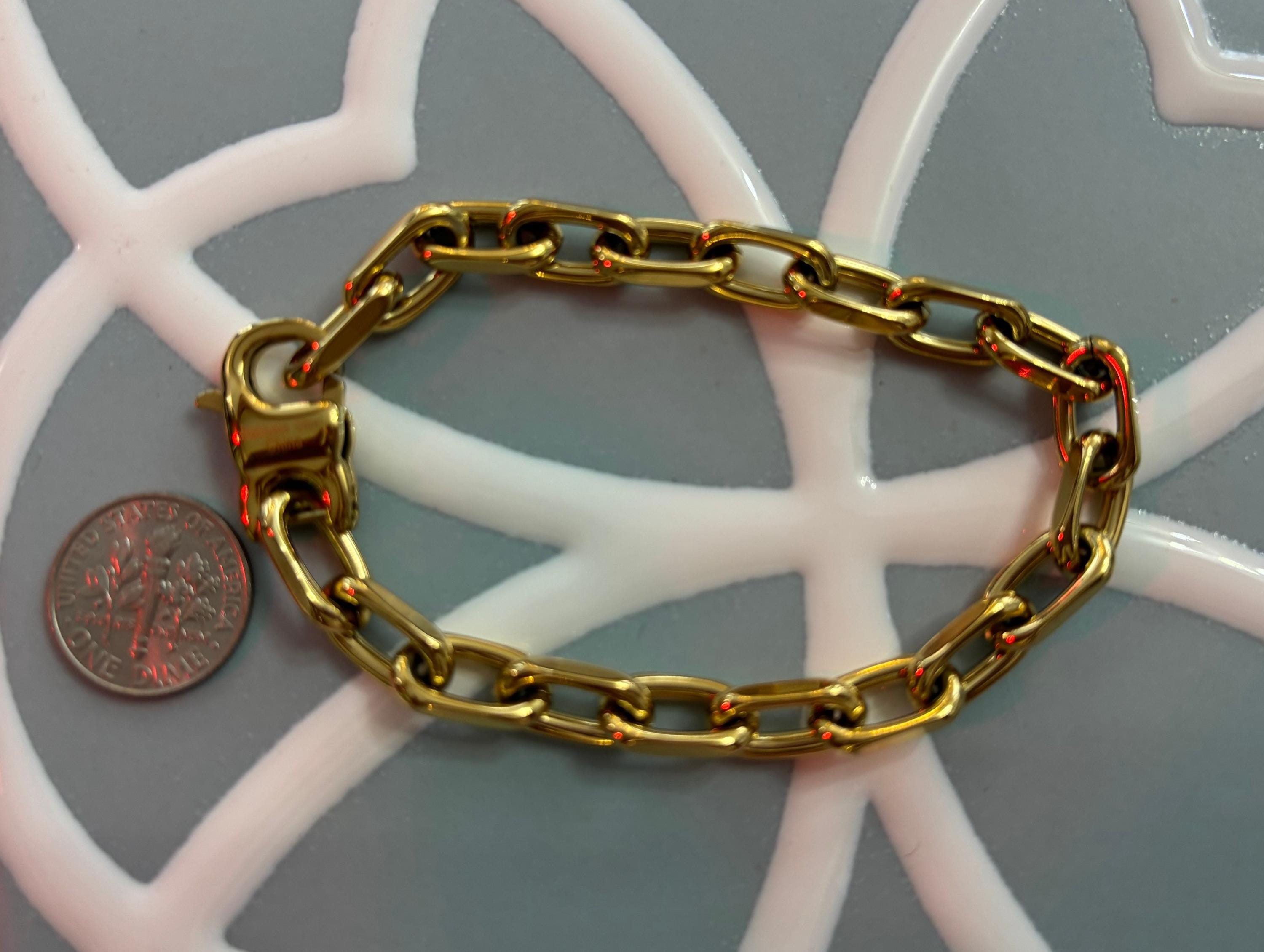 Chisel Stainless Steel Polished Yellow Open Link Bracelet