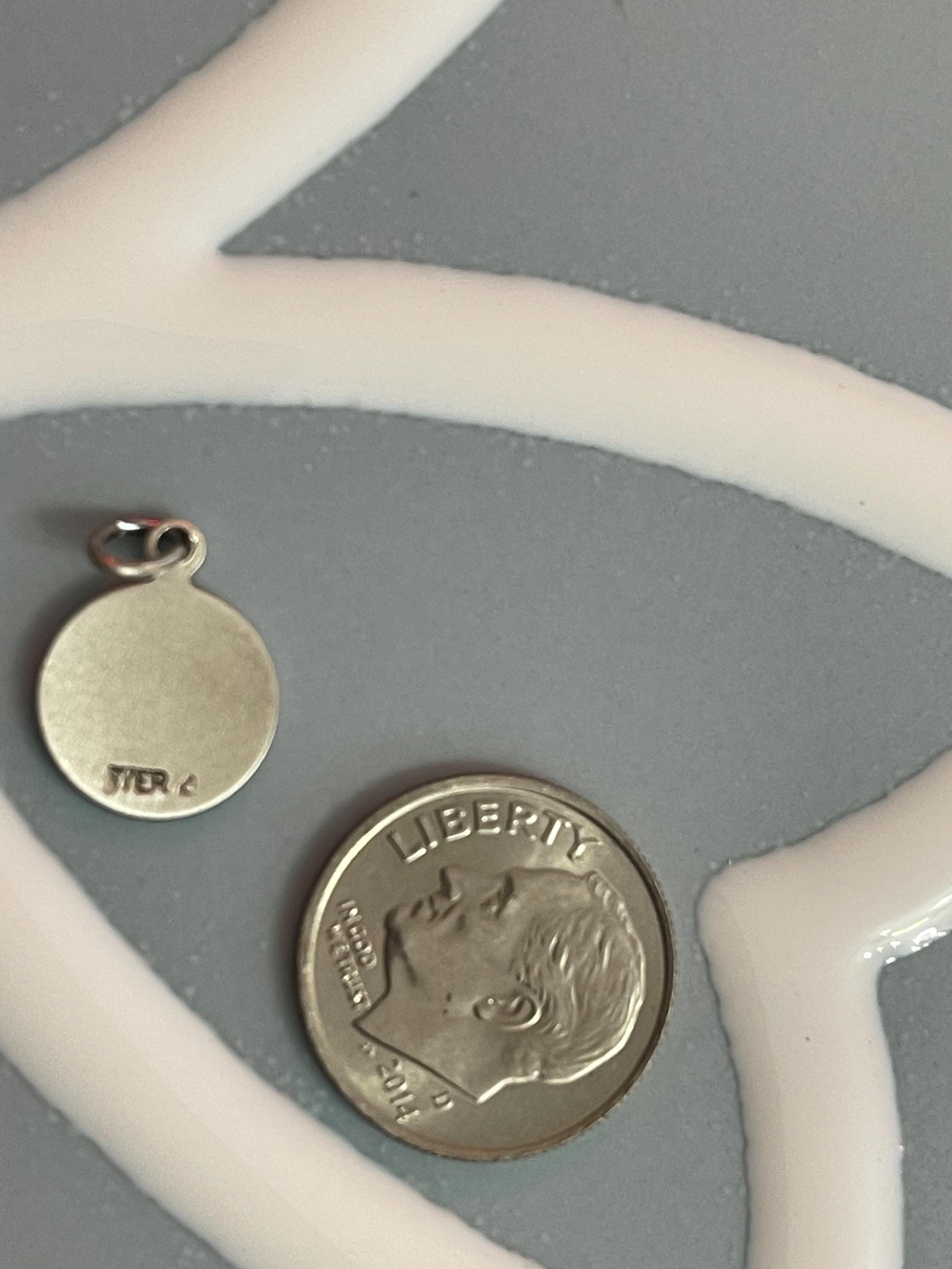 Sterling Silver Baptism Medal Charm