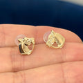 14K Yellow Gold Mini Horse Head Stud Earrings
