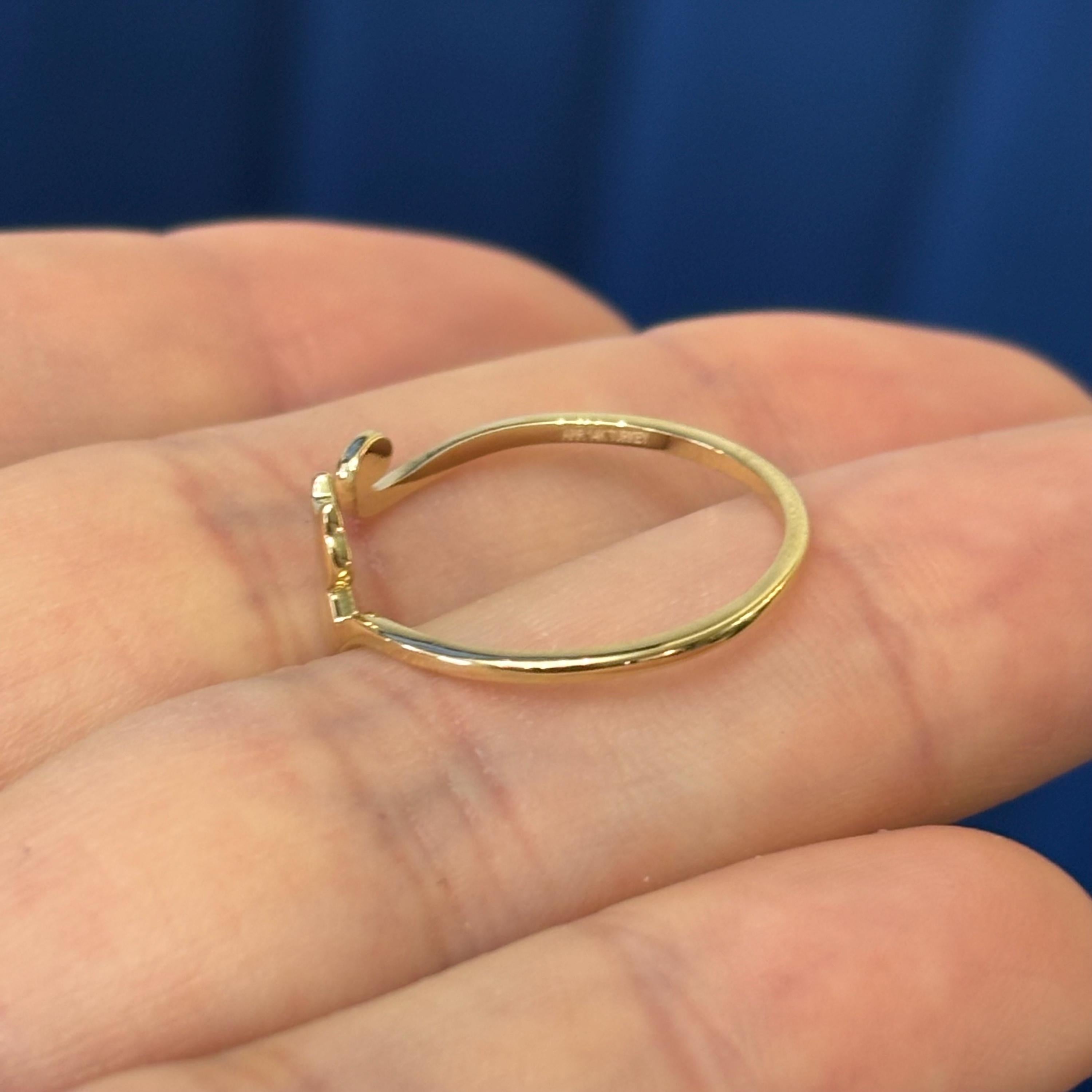 14k Yellow Gold Cat Cuff Ring