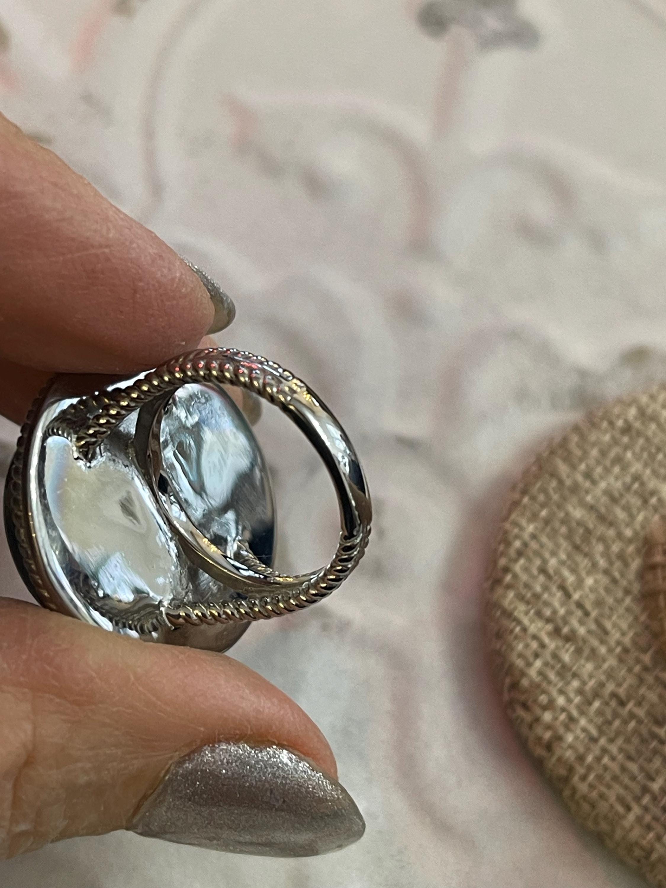 Stainless Steel Polished Labradorite Ring