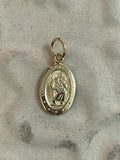 10K Solid Satin St. Christopher Pendant