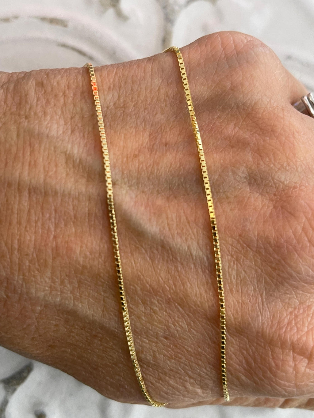 Gold-plated Sterling Silver .90mm Box Chain Necklace