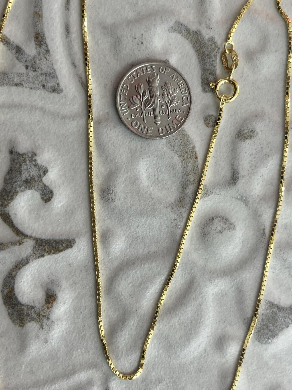 Gold-plated Sterling Silver .90mm Box Chain Necklace