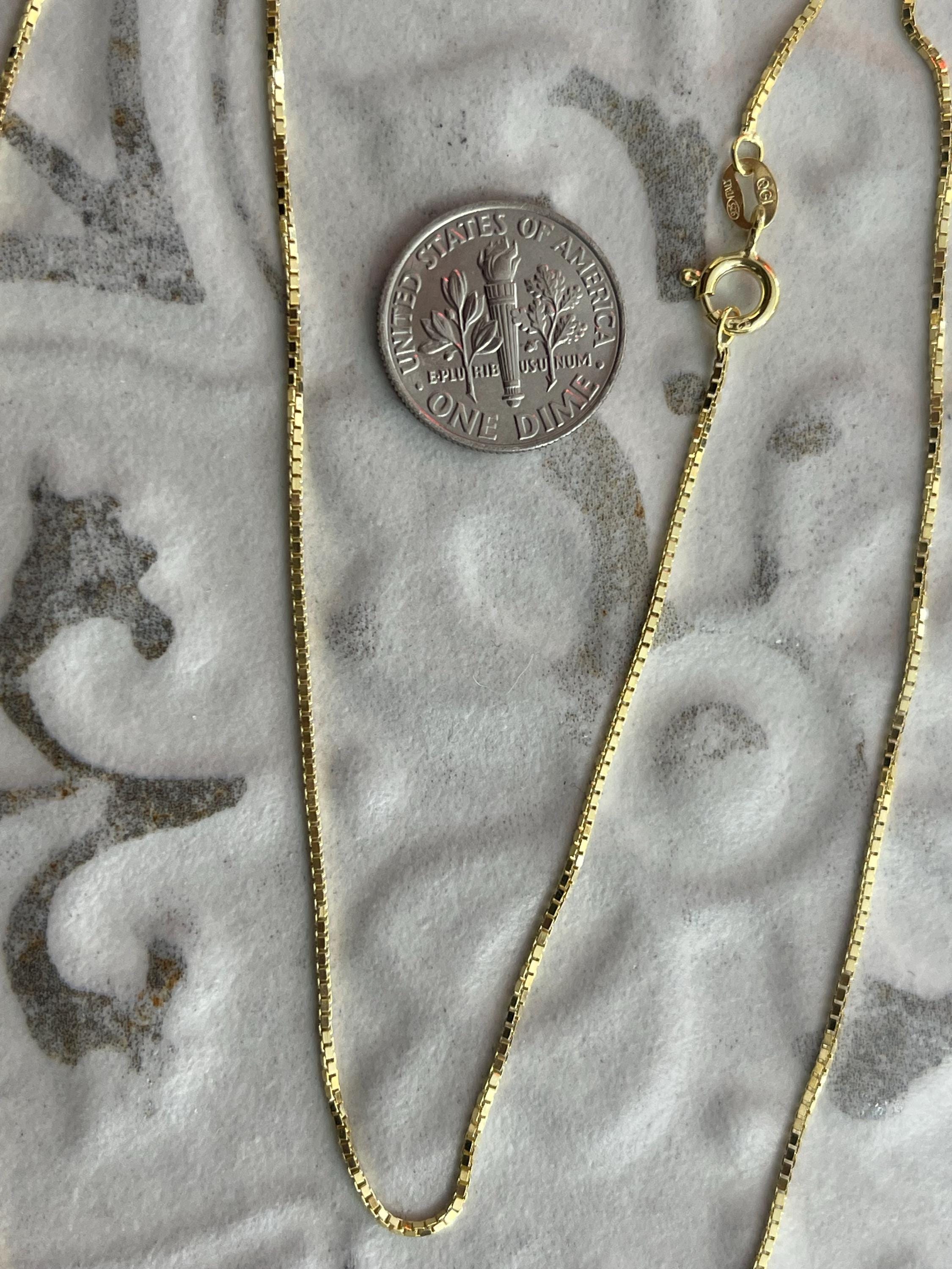 Gold-plated Sterling Silver .90mm Box Chain Necklace