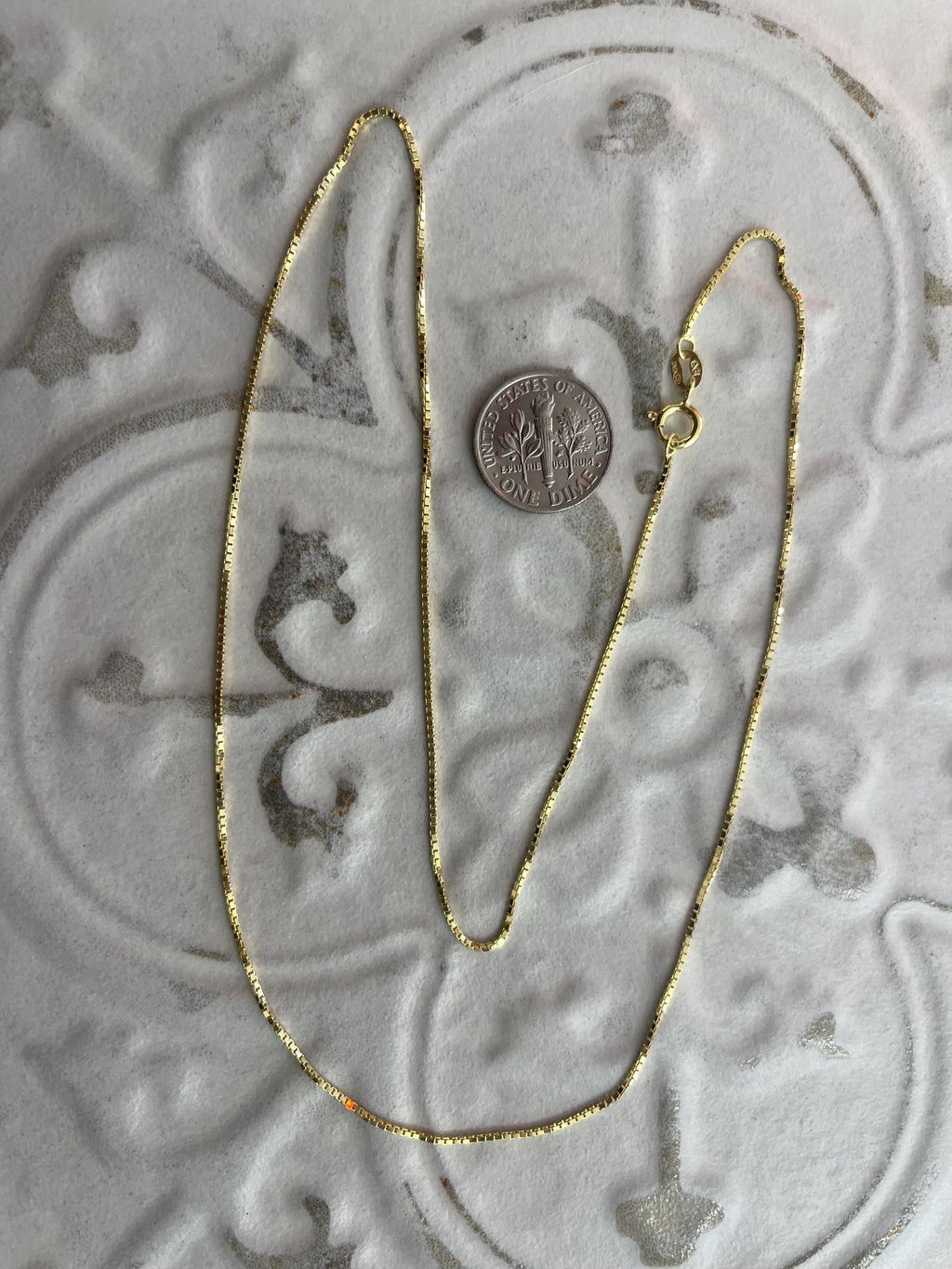 Gold-plated Sterling Silver .90mm Box Chain Necklace