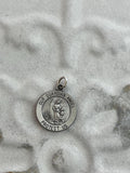 Sterling Silver Our Guardian Angel Round Medal Charm Pendant