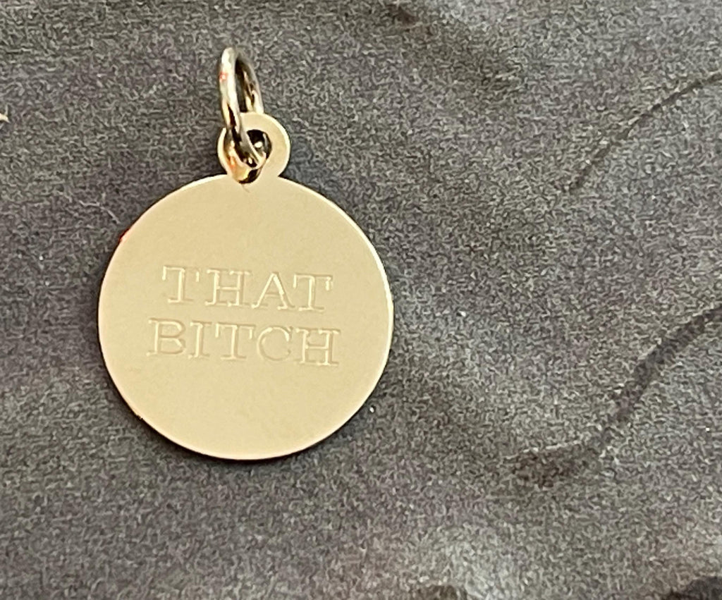 10K Yellow Gold Disc Pendant Charm As Is with Engraving