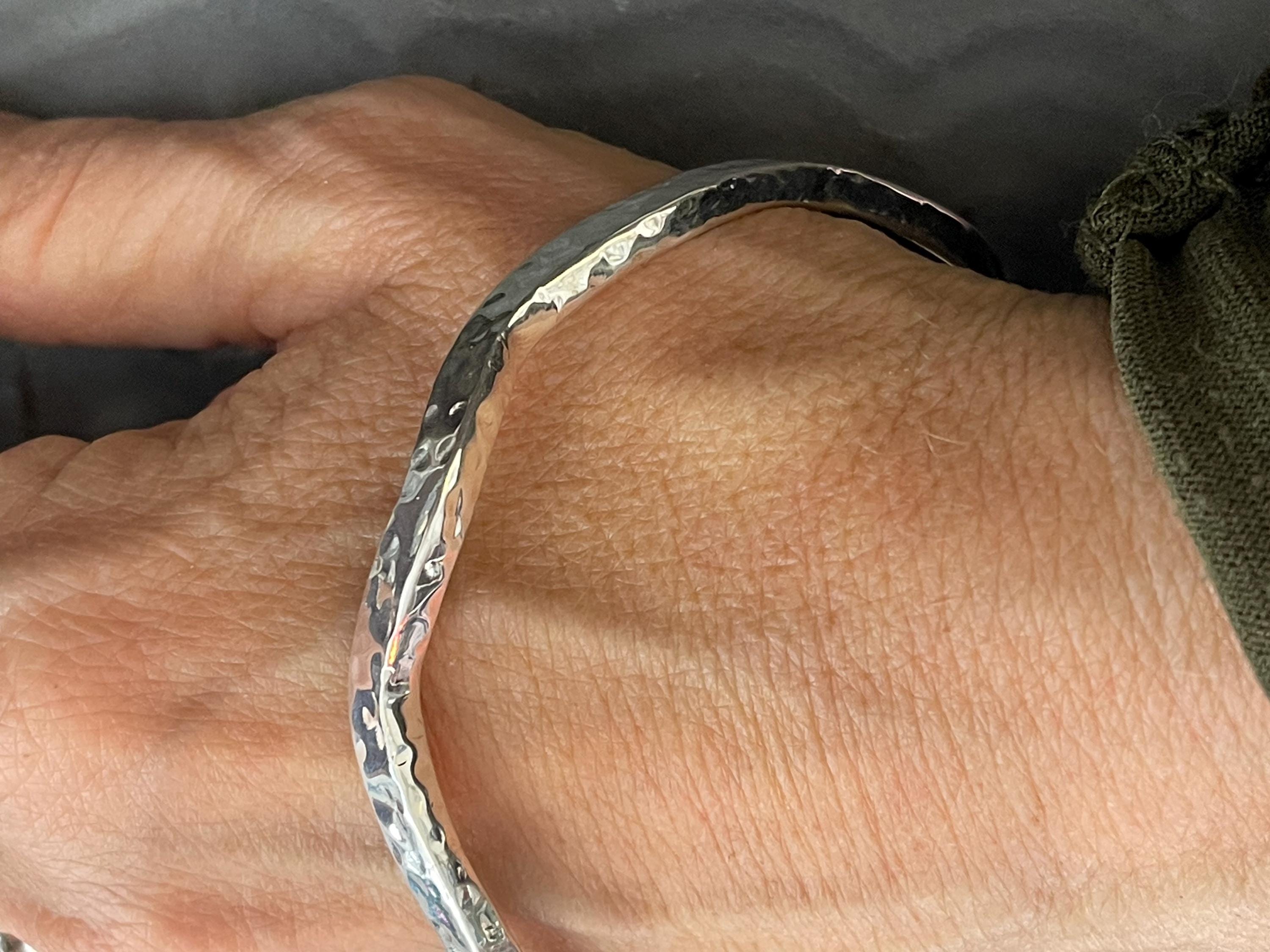 Sterling Silver Wavy Bangle Bracelet