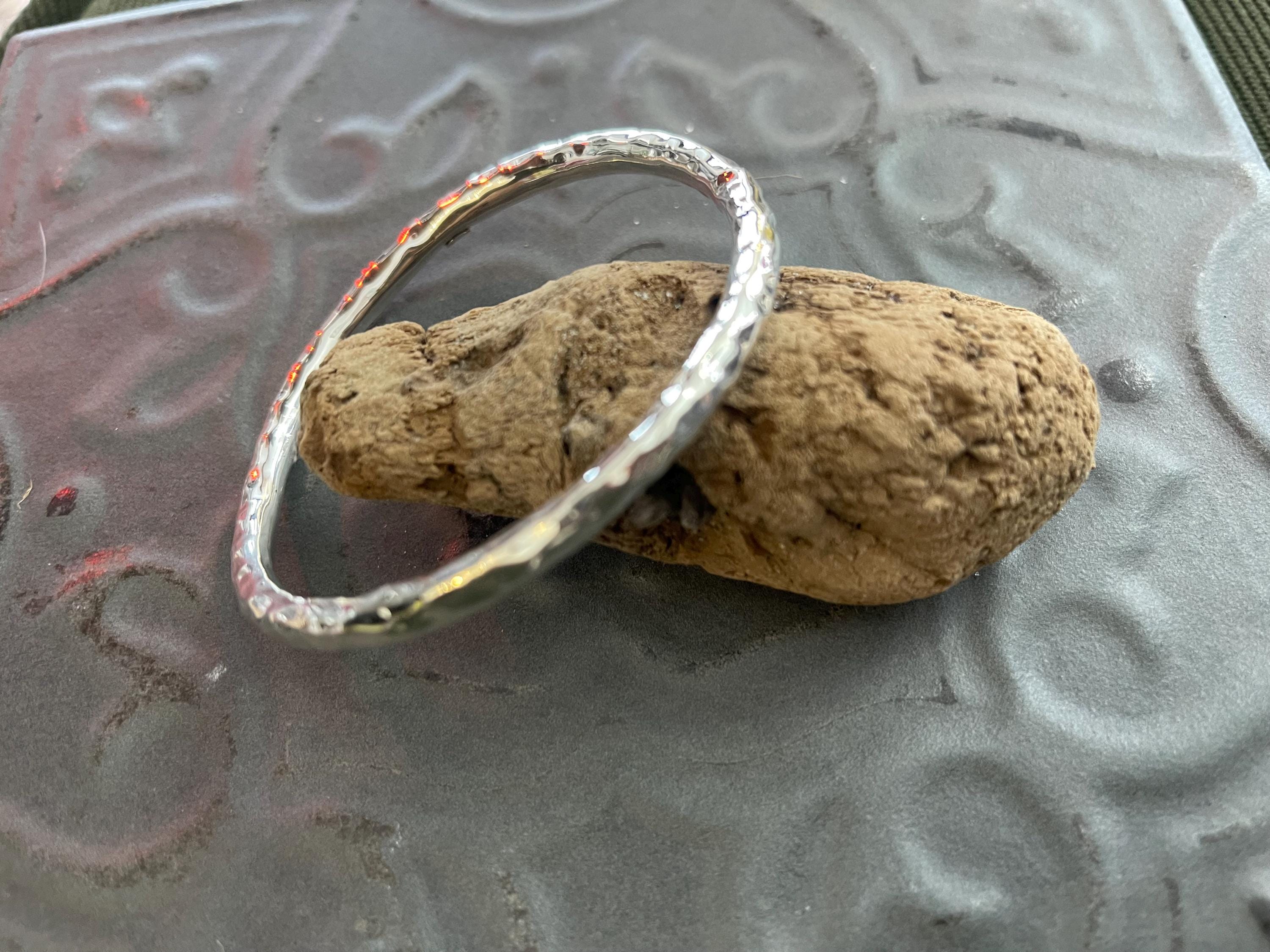 Sterling Silver Textured Bangle Bracelet