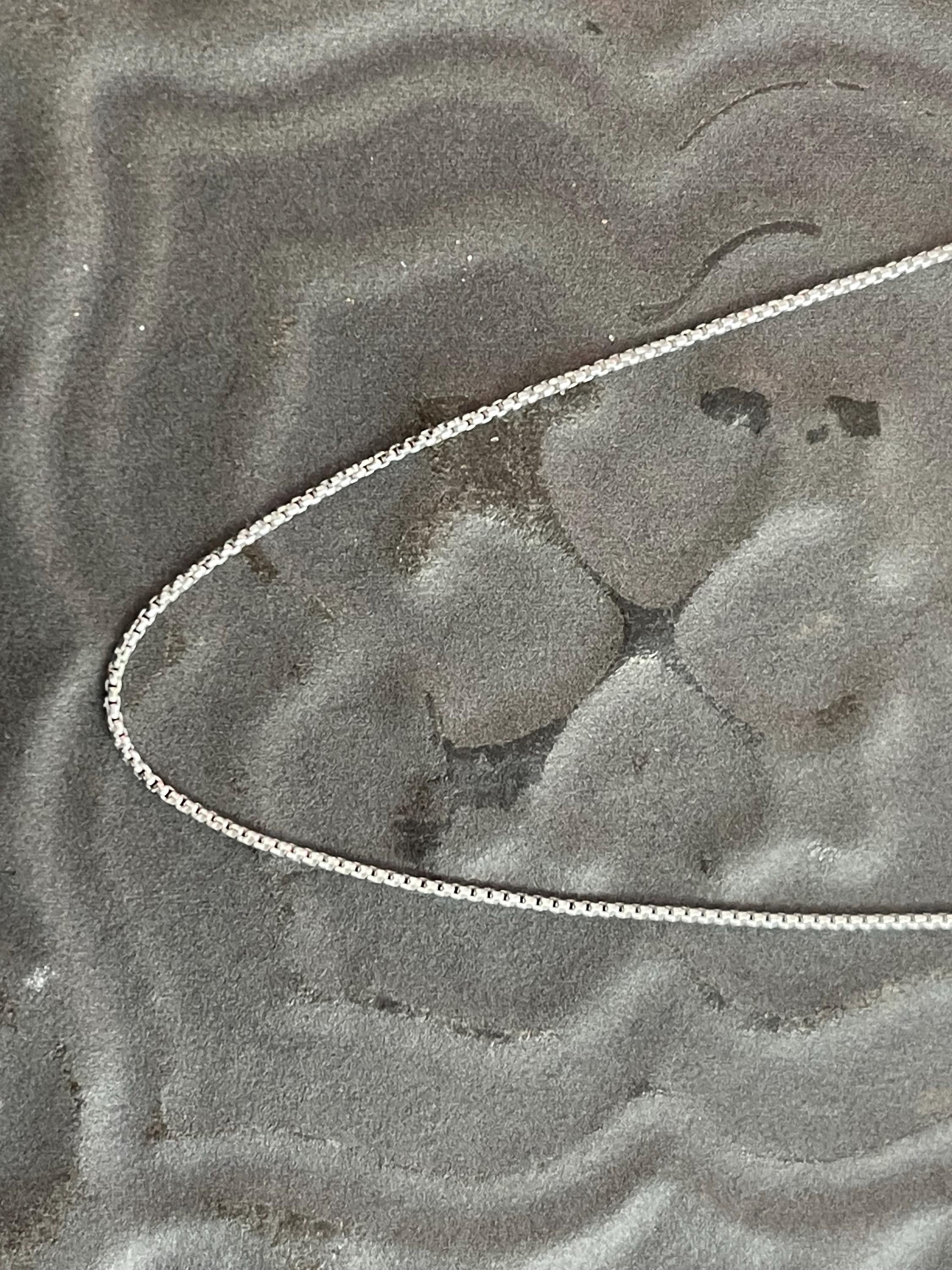 Sterling Silver Adjustable Rounded Box Chain Necklace