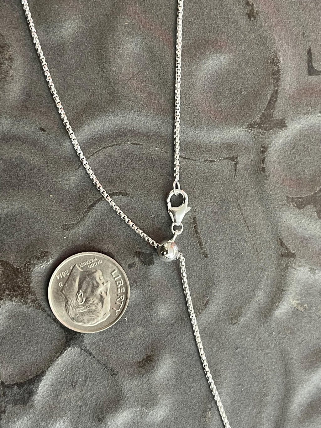 Sterling Silver Adjustable Rounded Box Chain Necklace