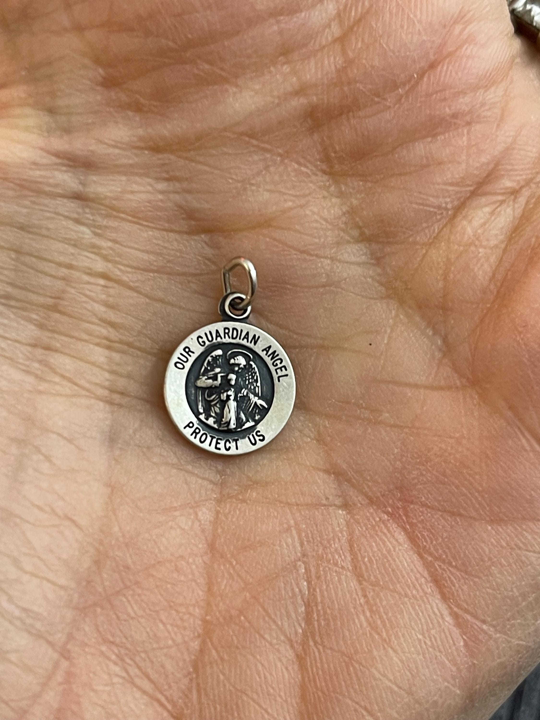 Sterling Silver 15 mm Our Guardian Angel Pendant