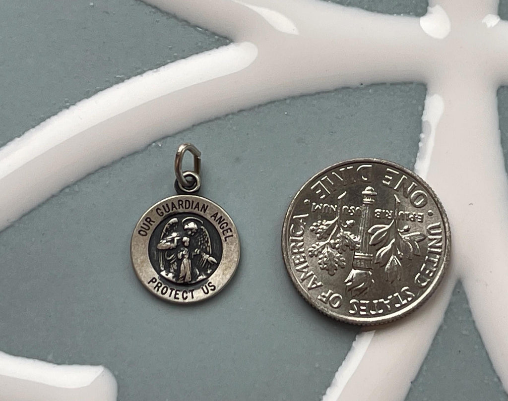 Sterling Silver 15 mm Our Guardian Angel Pendant