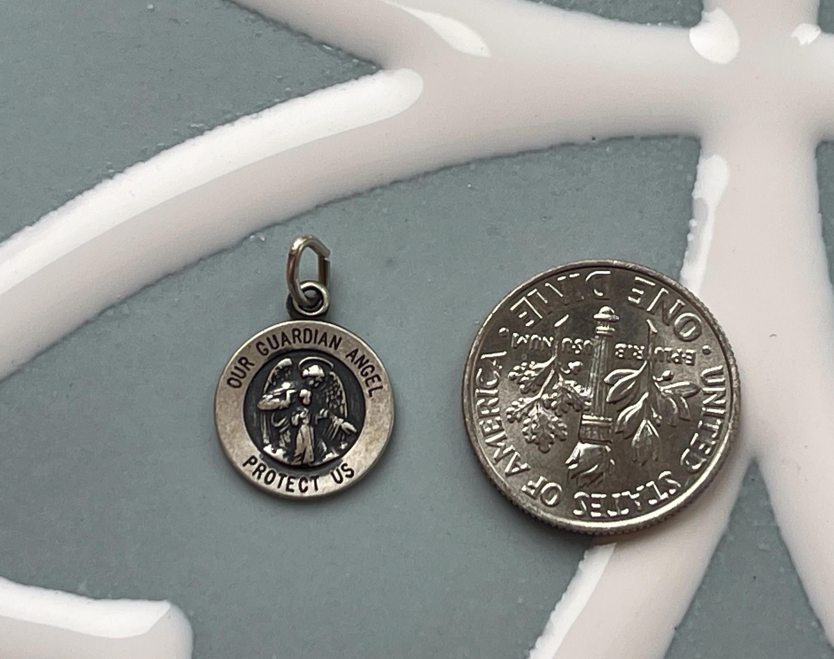 Sterling Silver 15 mm Our Guardian Angel Pendant