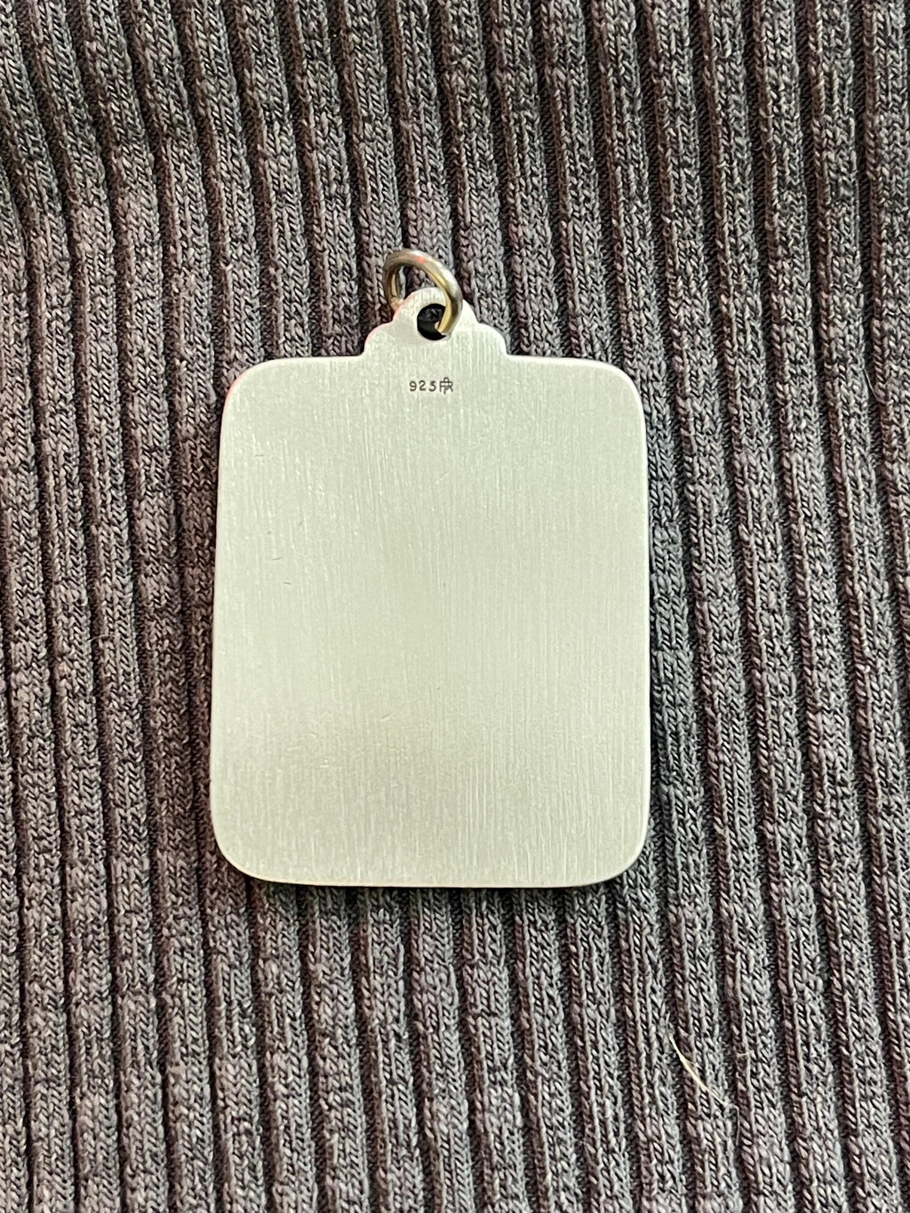 Sterling Silver 31.5x26 mm Saint Christopher Rectangle Medal Pendant
