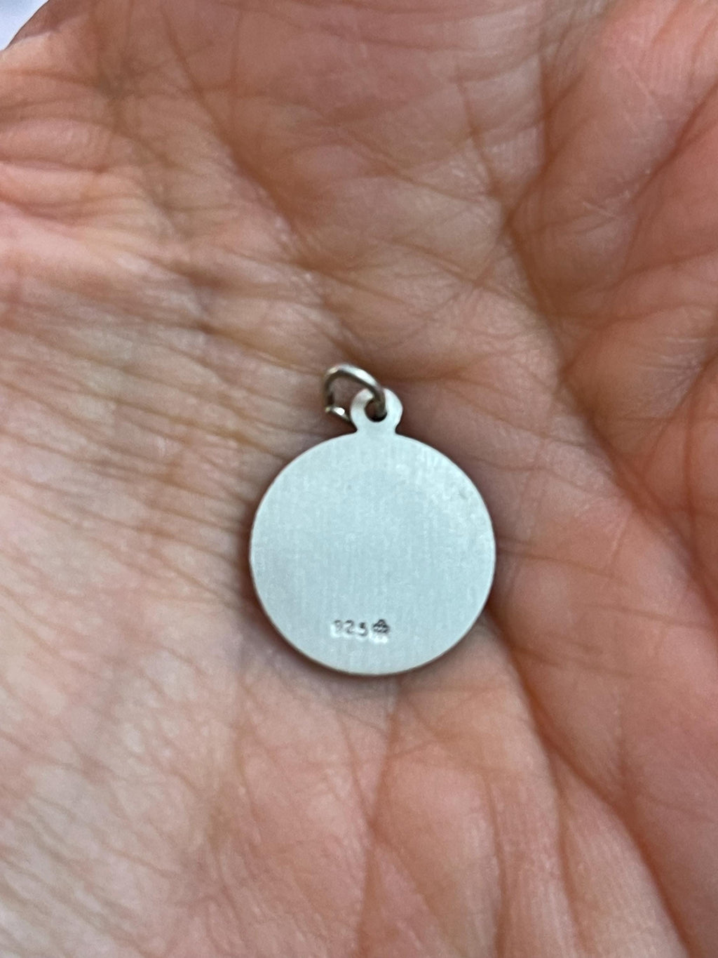 Sterling Silver 15 mm First Communion Medal Charm Pendant
