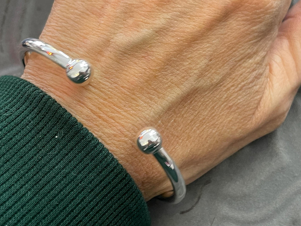 Sterling Silver Bangle Cuff Bracelet