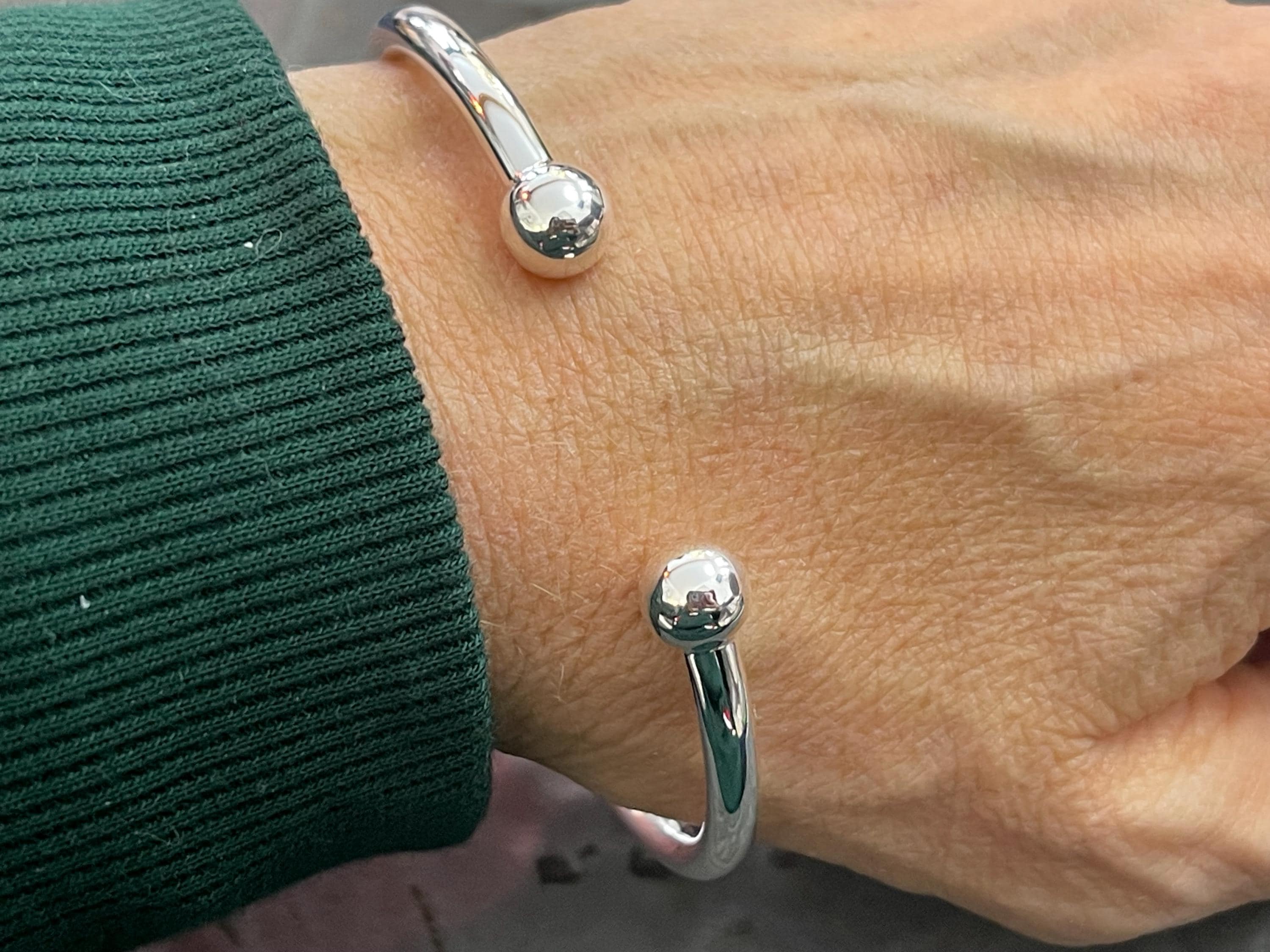 Sterling Silver Bangle Cuff Bracelet