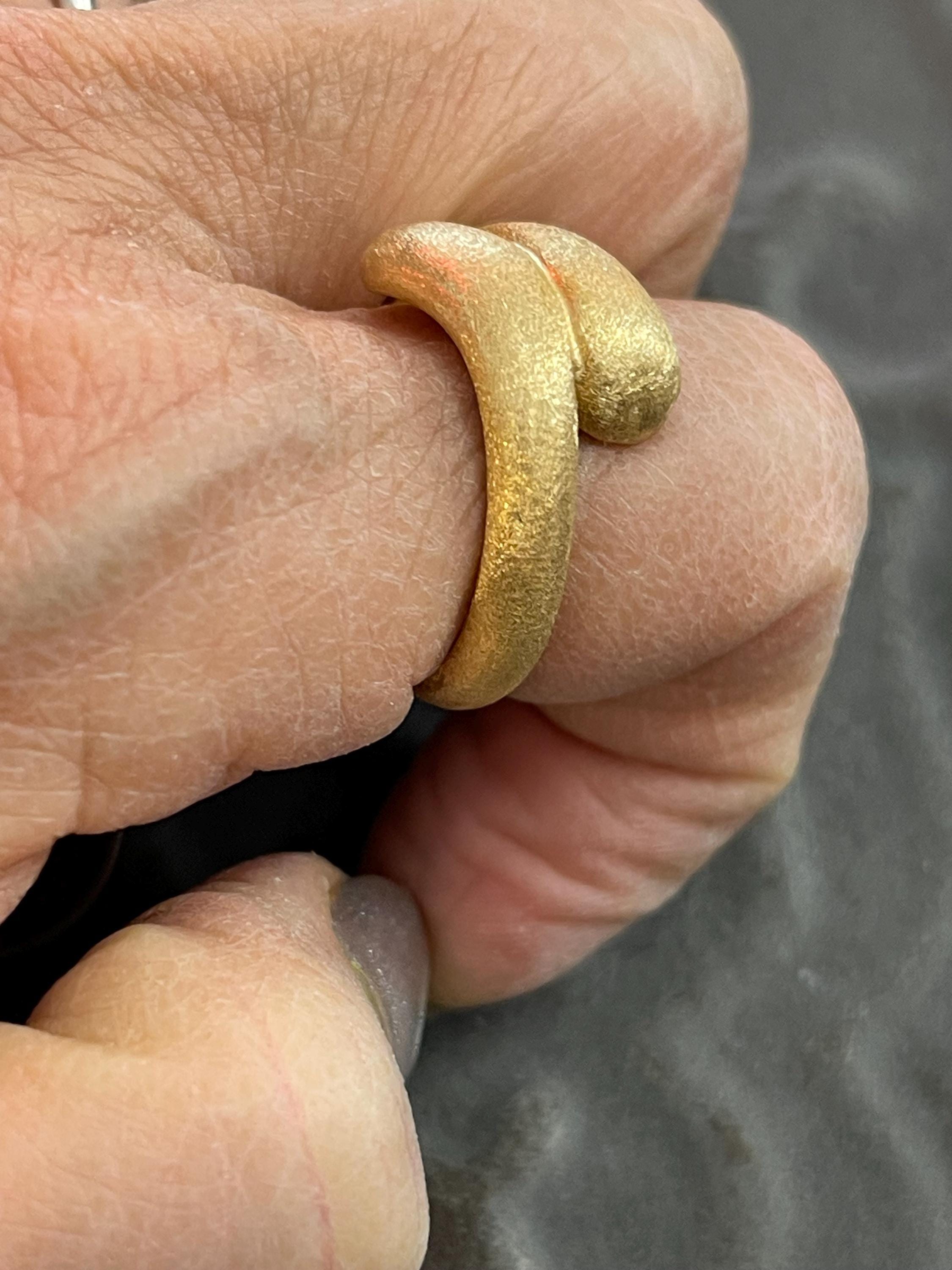 Sterling Silver Gold-tone Satin Ring