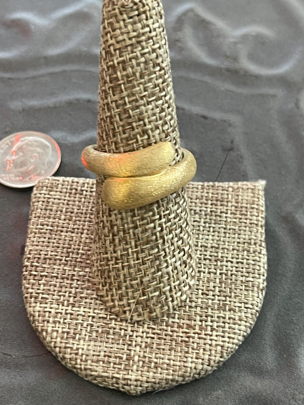 Sterling Silver Gold-tone Satin Ring