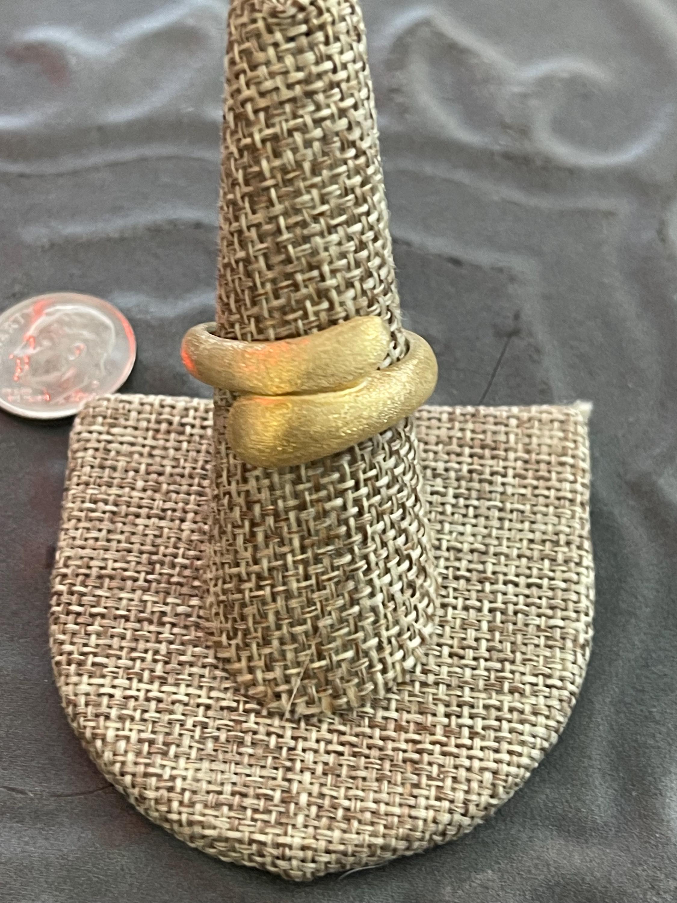 Sterling Silver Gold-tone Satin Ring
