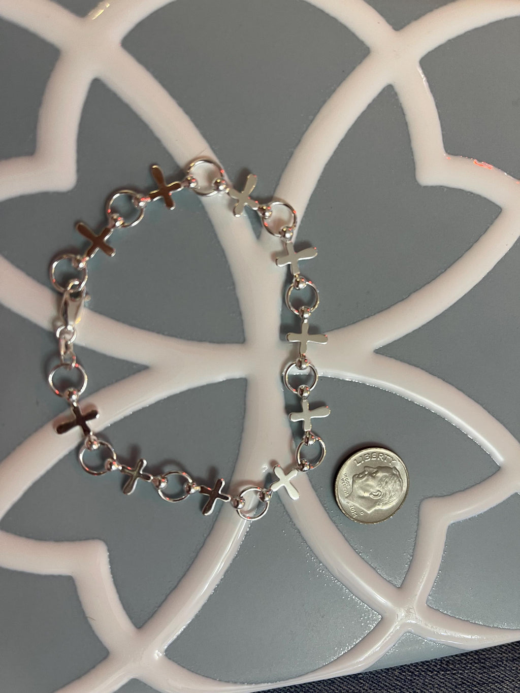 Sterling Silver Bracelet with Crosses