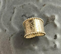 12/20 Yellow Gold-Filled Beaded Edge Textured Ring