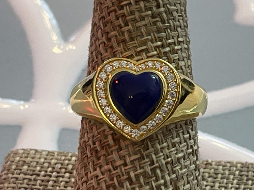 Sterling Silver Gold-tone Heart Ring