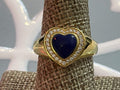 Sterling Silver Gold-tone Heart Ring