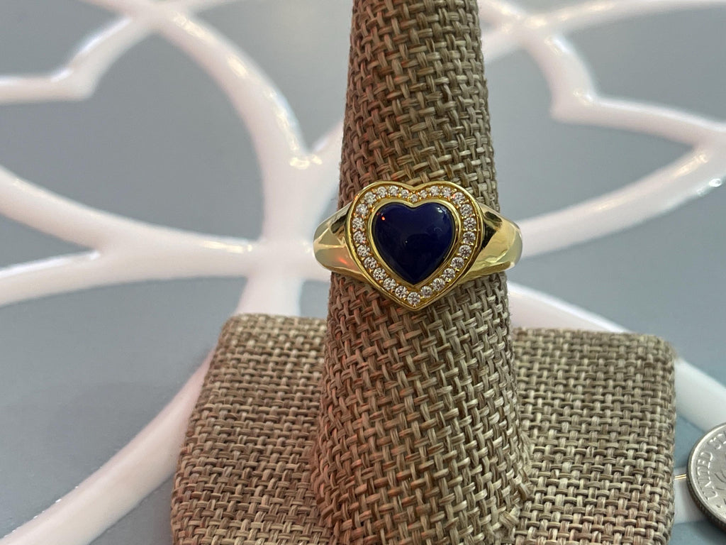 Sterling Silver Gold-tone Heart Ring