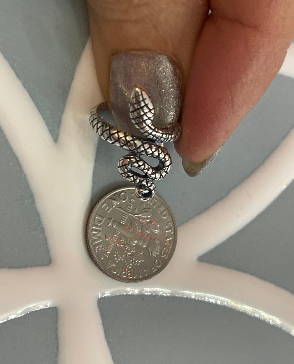 Sterling Silver Antiqued Snake Toe Ring