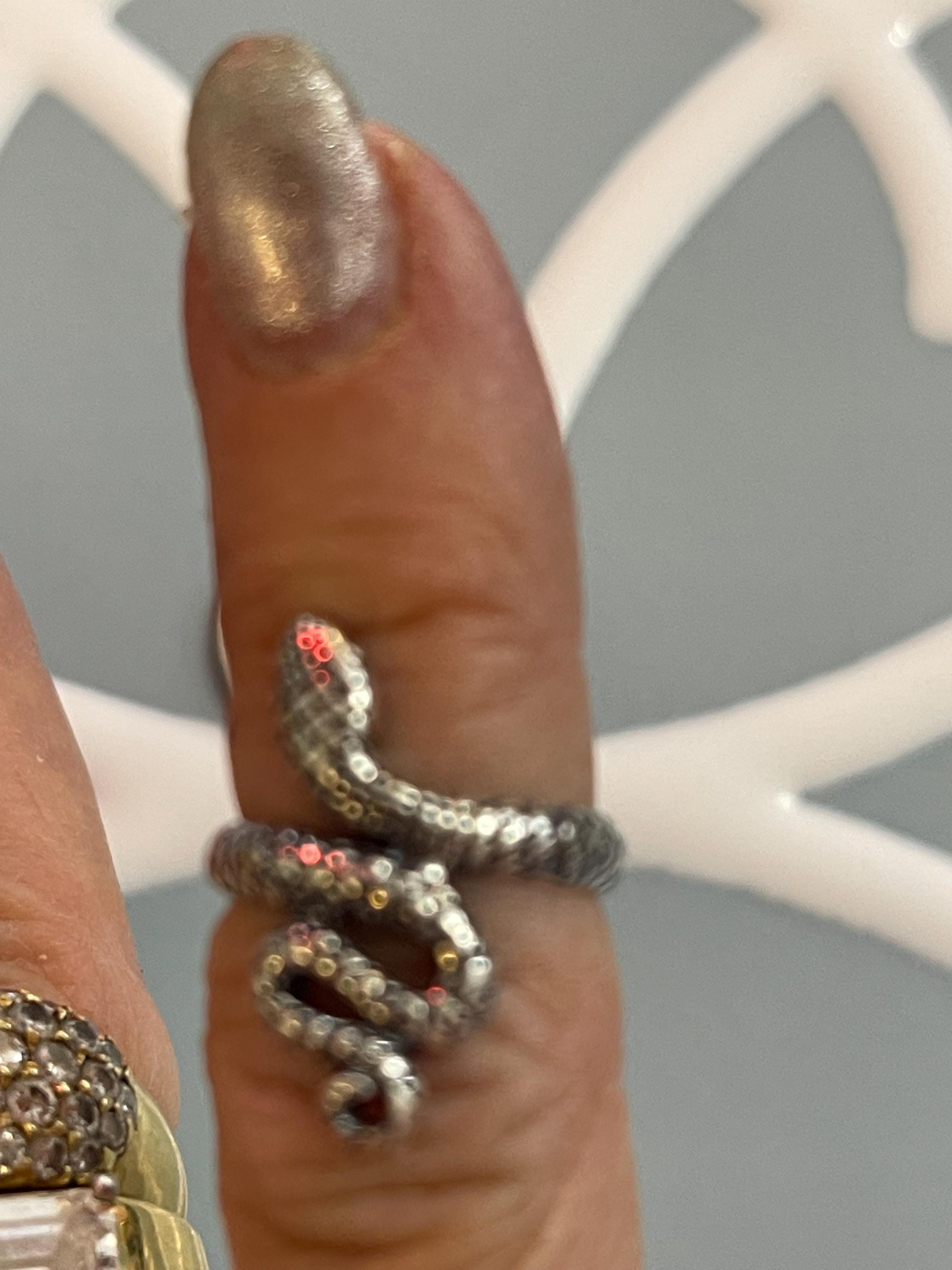 Sterling Silver Antiqued Snake Toe Ring