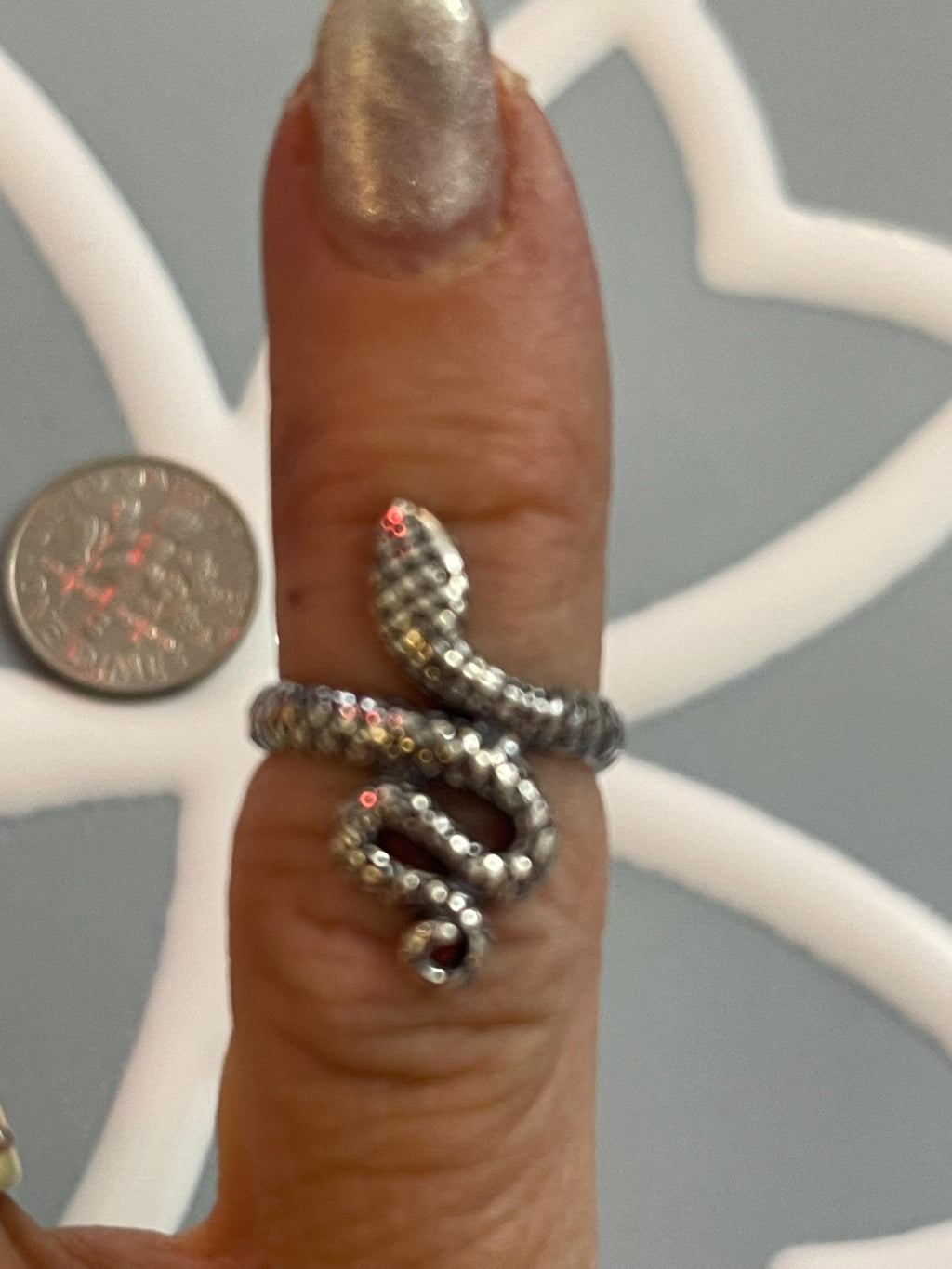 Sterling Silver Antiqued Snake Toe Ring