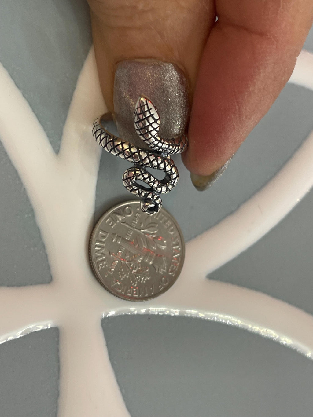 Sterling Silver Antiqued Snake Toe Ring