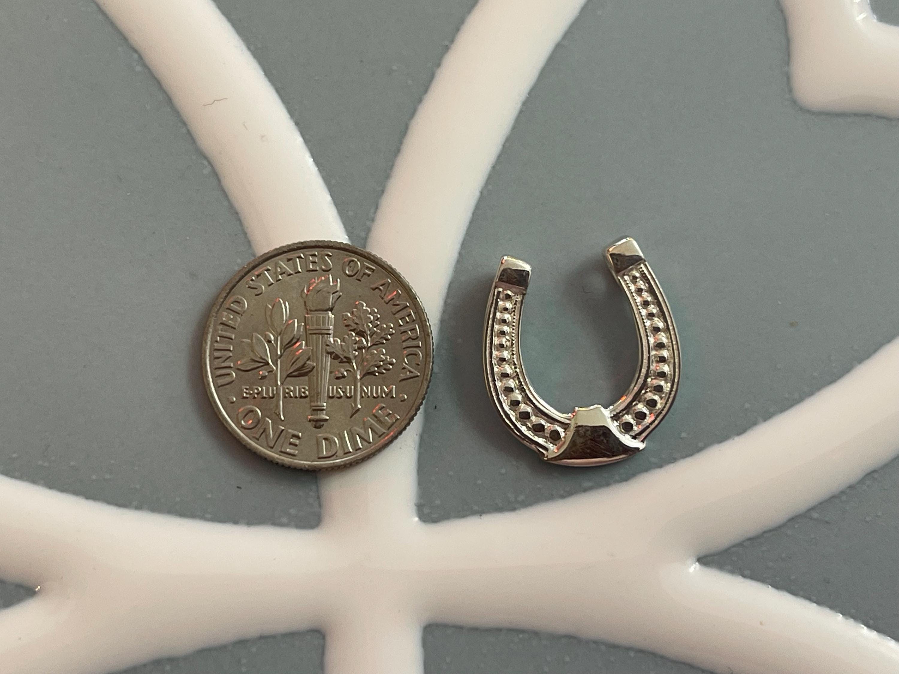 Sterling Silver Polished Horseshoe Chain Slide