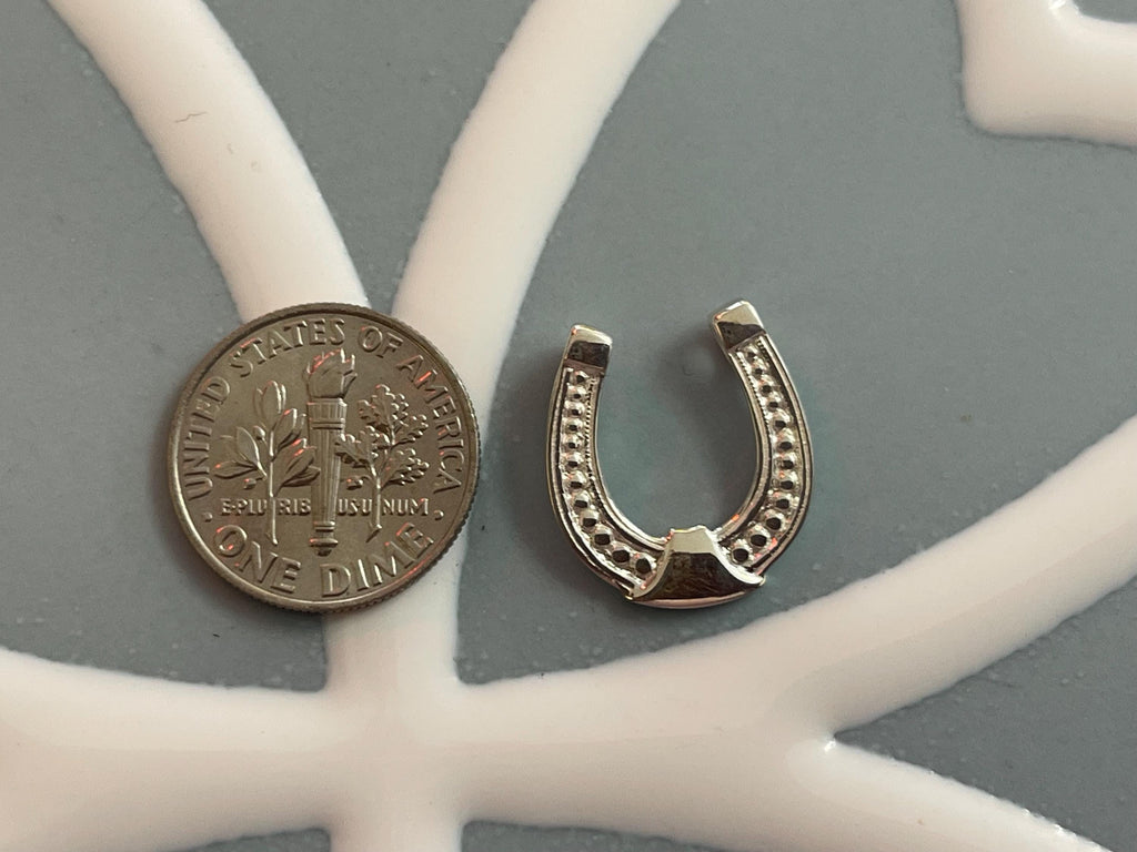 Sterling Silver Polished Horseshoe Chain Slide