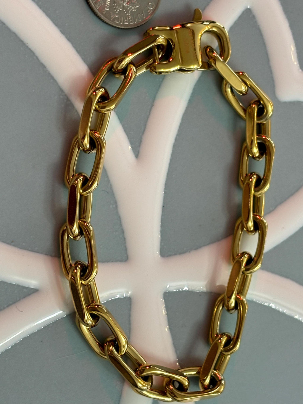 Chisel Stainless Steel Polished Yellow Open Link Bracelet