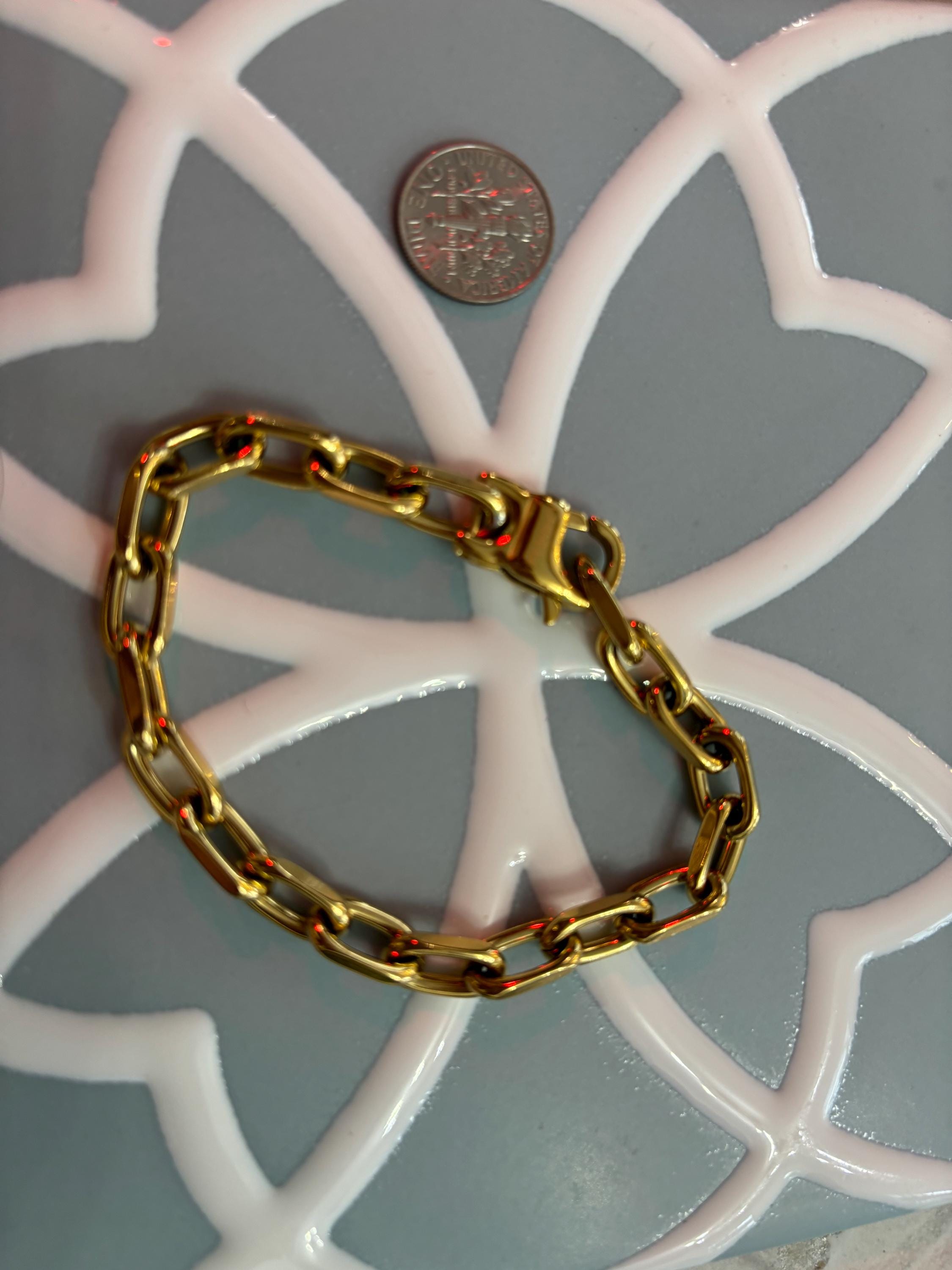Chisel Stainless Steel Polished Yellow Open Link Bracelet