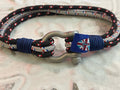 Stainless Steel Red, White, Black and Blue Multi-Strand Bracelet