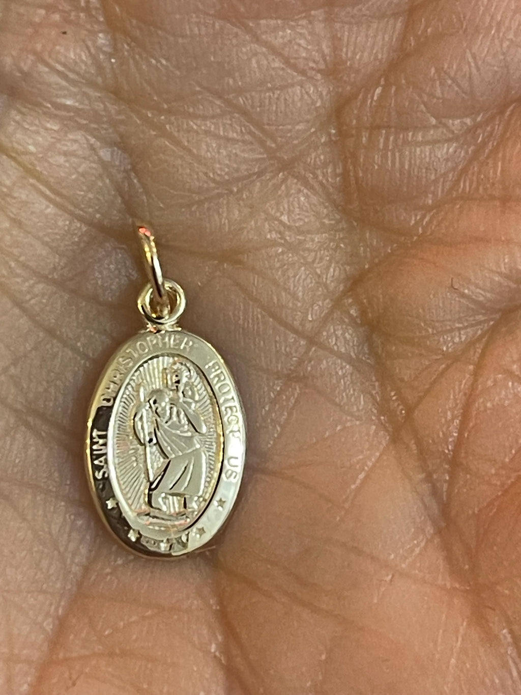 10K Solid Satin St. Christopher Pendant