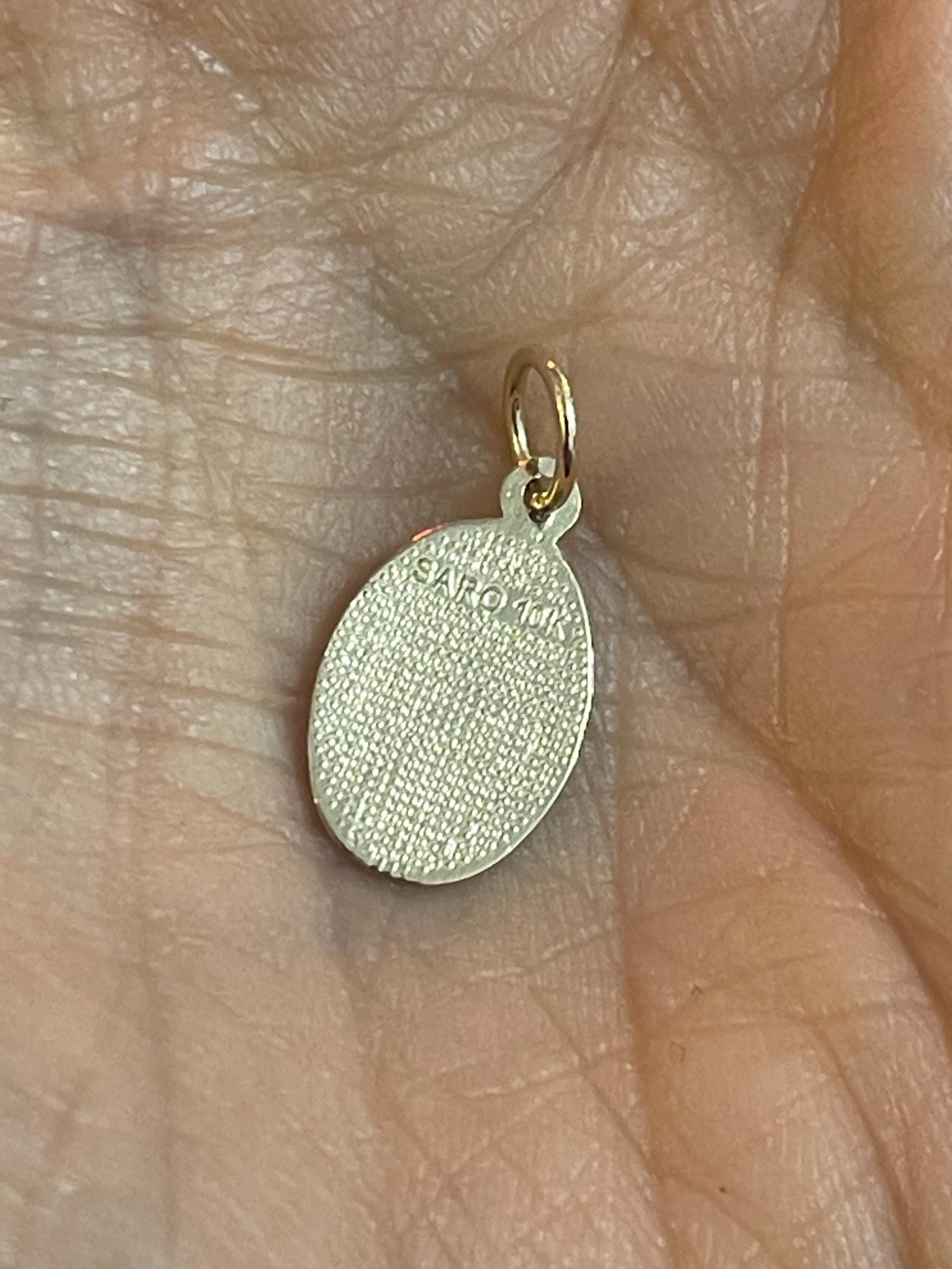10K Solid Satin St. Christopher Pendant