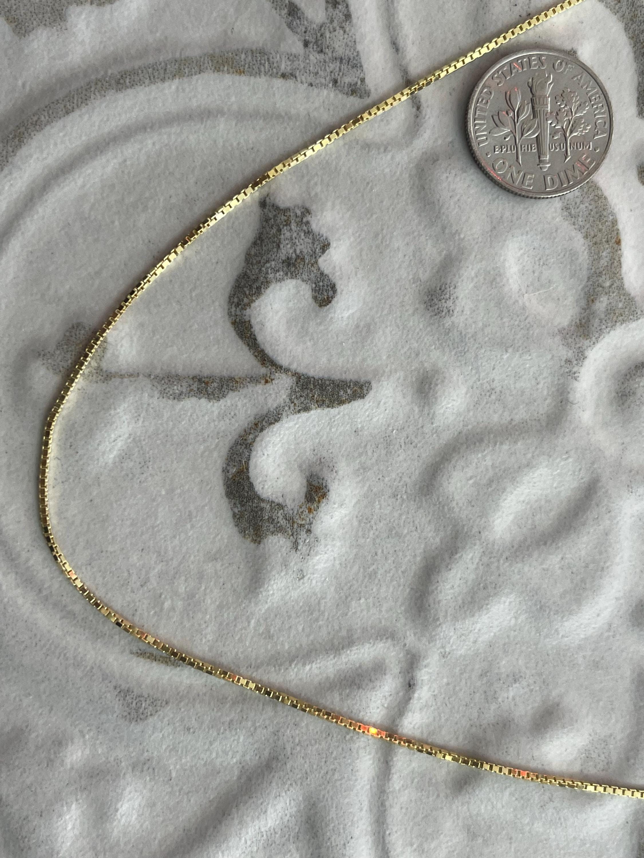 Gold-plated Sterling Silver .90mm Box Chain Necklace