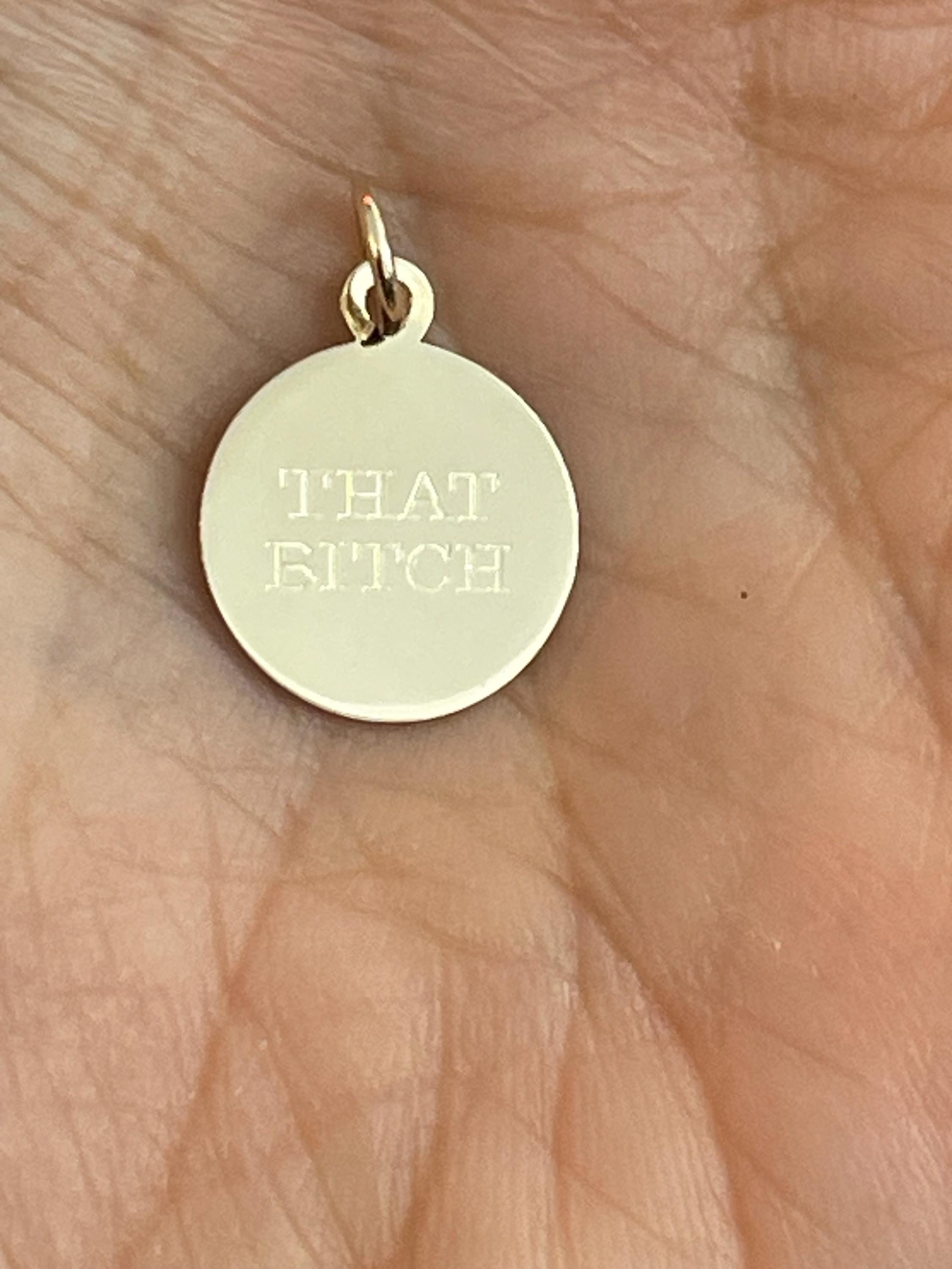 10K Yellow Gold Disc Pendant Charm As Is with Engraving