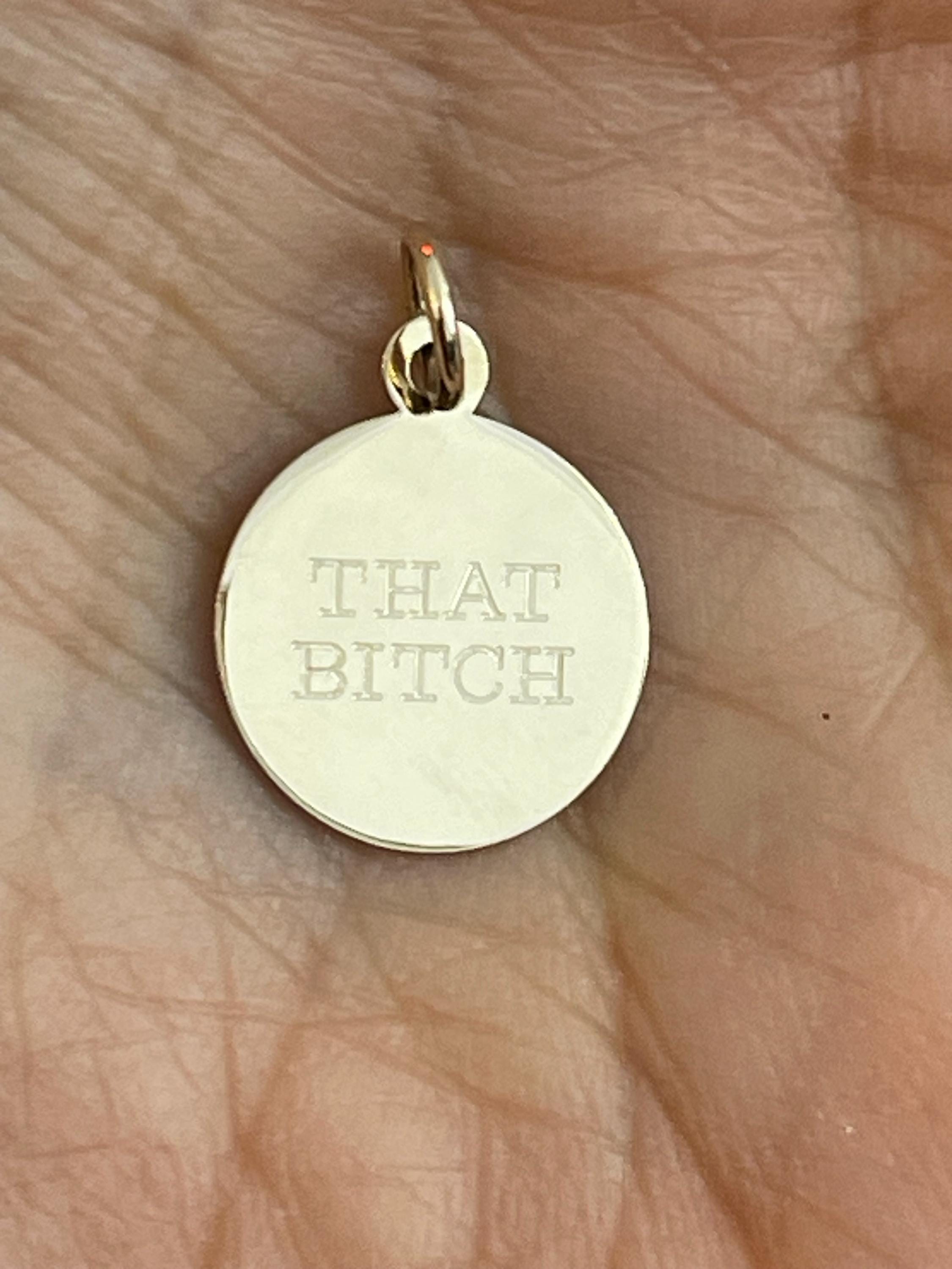 10K Yellow Gold Disc Pendant Charm As Is with Engraving