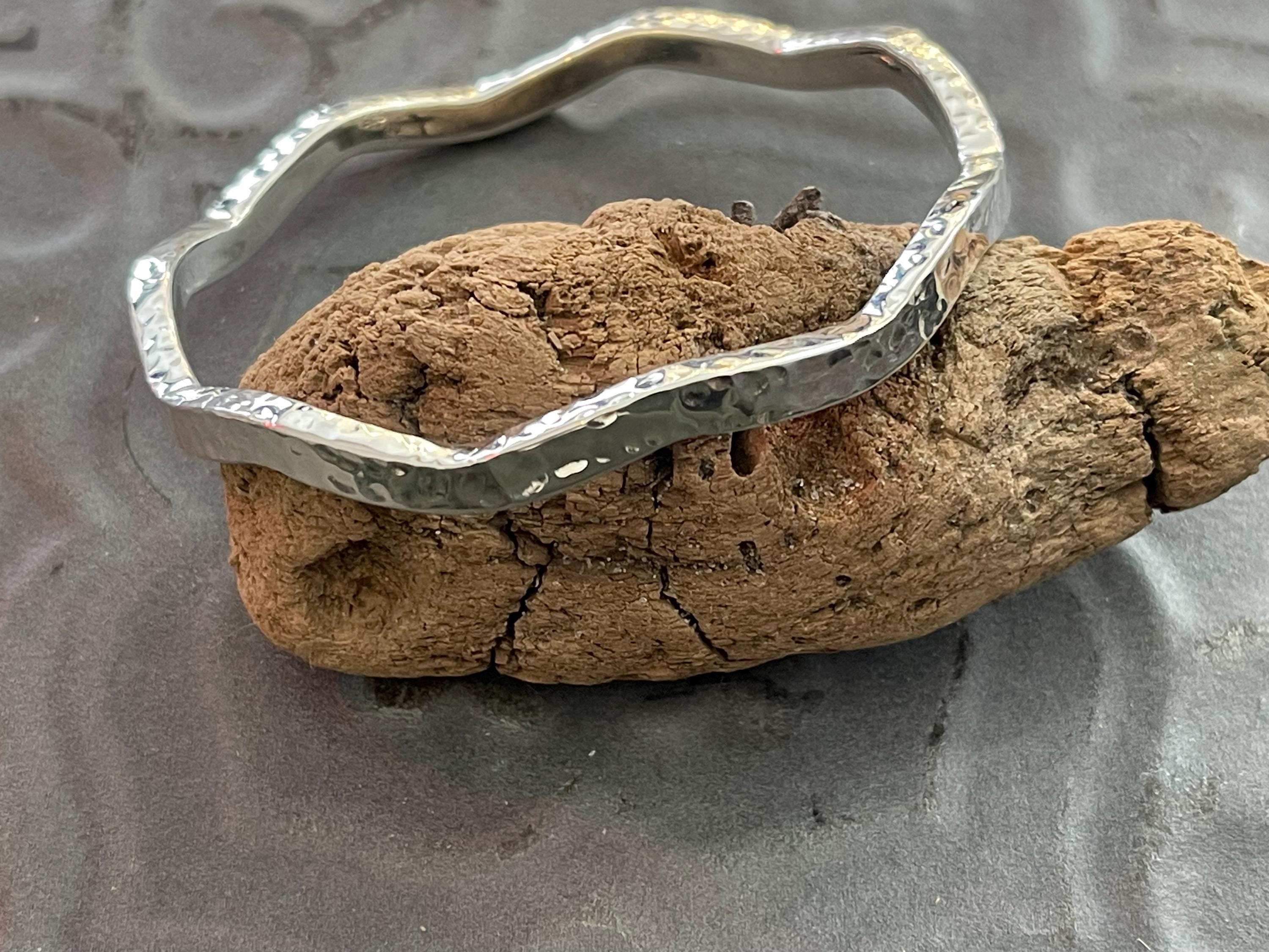 Sterling Silver Wavy Bangle Bracelet