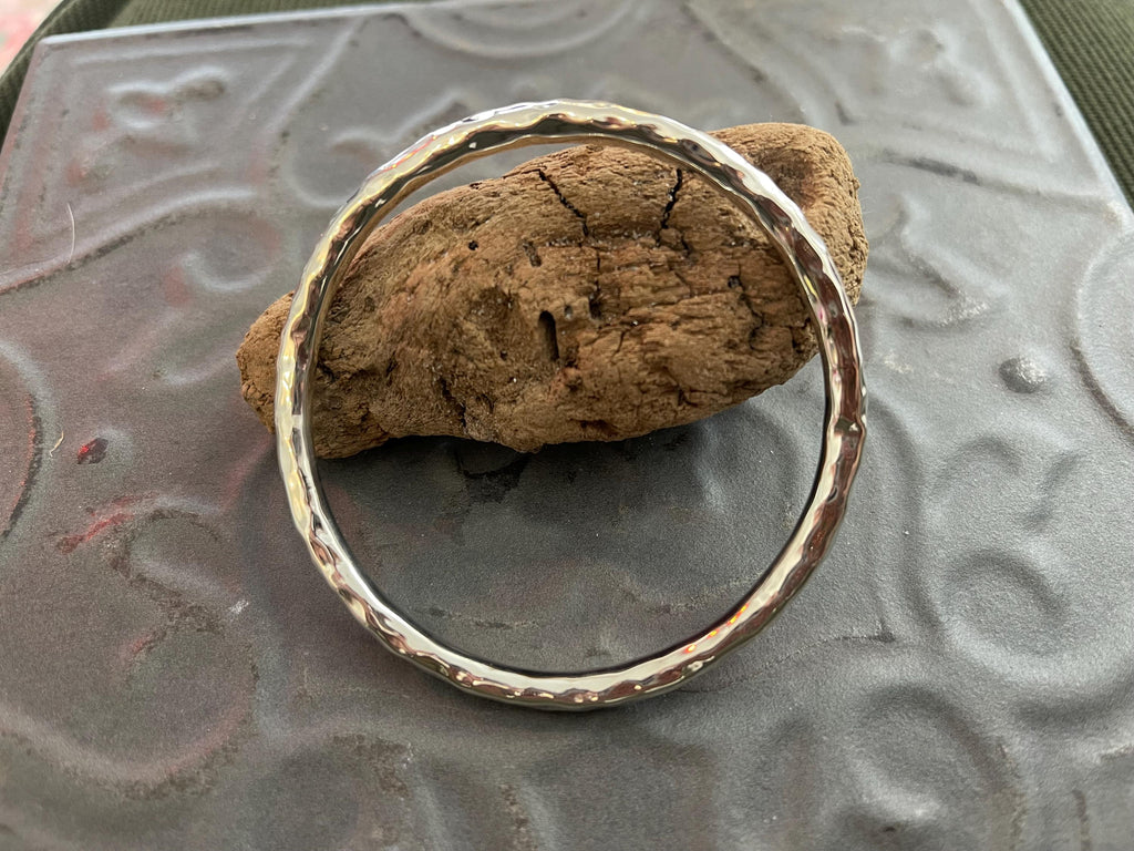 Sterling Silver Textured Bangle Bracelet